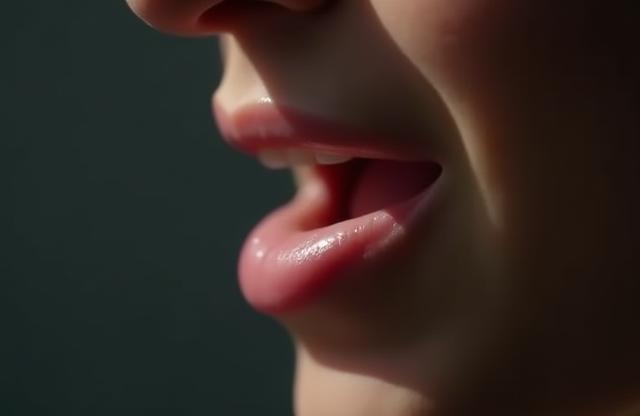 Close-up of a mouth speaking clearly.